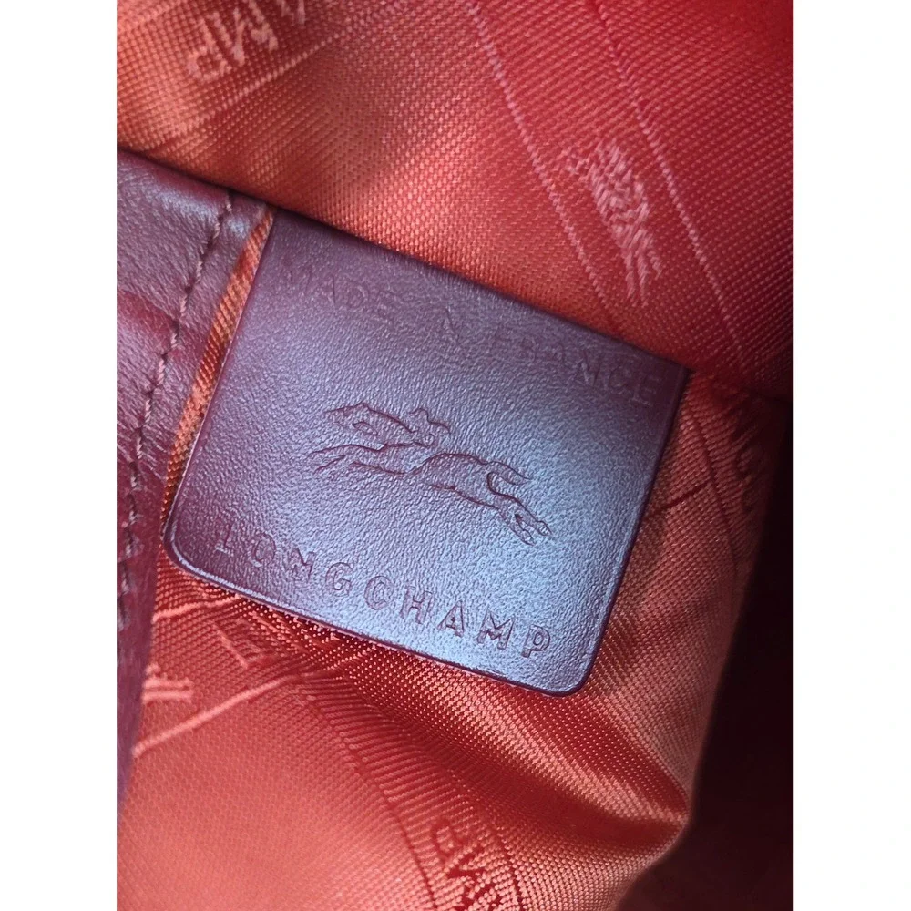 Longchamp Mademoiselle Bordeaux Orange Suede Leather Shoulder Bag L1324951 A29 - Picture 6 of 7